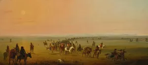 Caravan En Route (Sir William Drummond Stewart's Caravan) by Alfred Jacob Miller Oil Painting