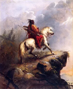 Crow Indian on the Lookout painting by Alfred Jacob Miller