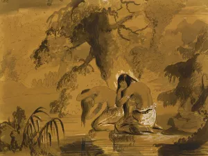 Female Indians Toilet by Alfred Jacob Miller Oil Painting