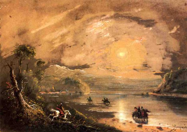 Main Product Photo of Green River Mountains Painting by Alfred Jacob Miller