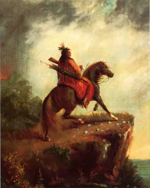 Indian Scout on Horse Back by Alfred Jacob Miller Oil Painting