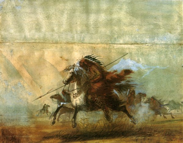Main Product Photo of On the War Path Painting by Alfred Jacob Miller