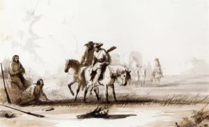 Starving Trappers painting by Alfred Jacob Miller