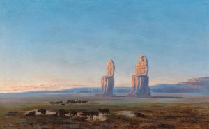 Colossi and Water Buffalo by Alfred Koechlin-Schwartz Oil Painting
