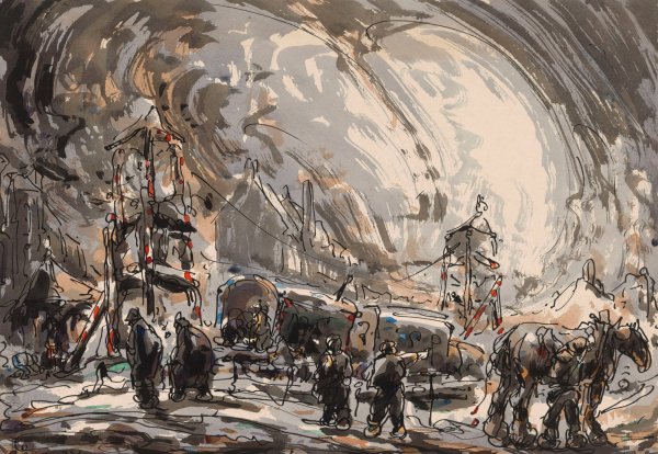 After the Funfair  by Alfred Ost - Hand-Painted Oil Painting Reproduction