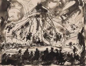 Carousel by Alfred Ost Oil Painting