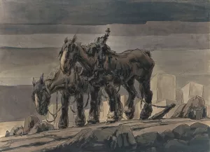 Construction Slaves by Alfred Ost Oil Painting