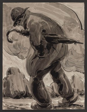 Extract from the Series 'The Man with the Stone' by Alfred Ost Oil Painting