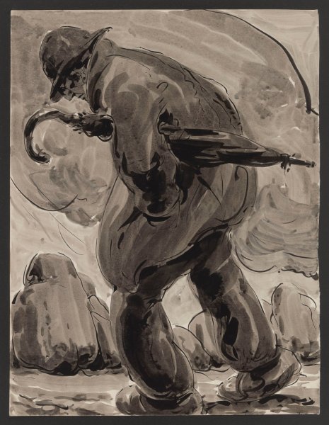 Extract from the Series 'The Man with the Stone' by Alfred Ost - Hand-Painted Oil Painting Reproduction