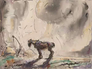 Lonely Horse by Alfred Ost Oil Painting