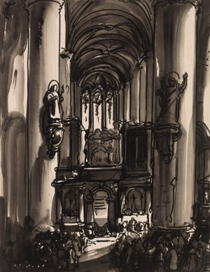 St. James'Church in Antwerp by Alfred Ost Oil Painting