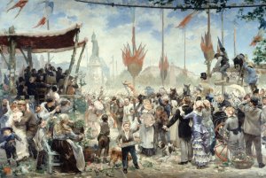 14 Juillet 1880, inauguration du monument a la Republique by Alfred Philippe Roll Oil Painting