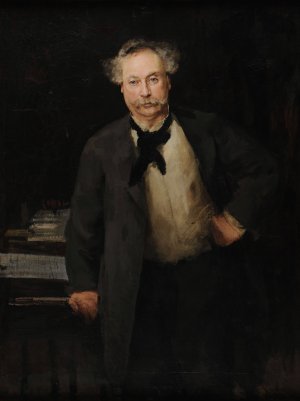 Alexandre Dumas fils by Alfred Philippe Roll Oil Painting