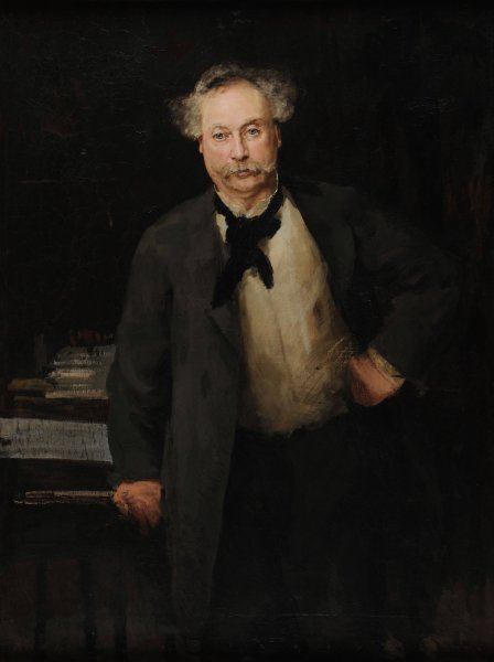 Alexandre Dumas fils  by Alfred Philippe Roll - Hand-Painted Oil Painting Reproduction