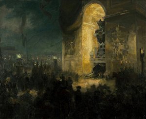La veillee sous l'Arc de triomphe by Alfred Philippe Roll Oil Painting