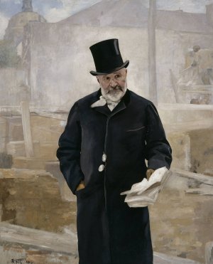Portrait d'Adolphe Alphand by Alfred Philippe Roll Oil Painting
