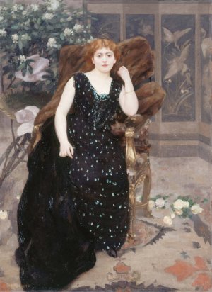 Portrait de Jane Hading by Alfred Philippe Roll Oil Painting