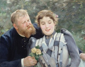Portrait de Thaulow et sa femme by Alfred Philippe Roll Oil Painting