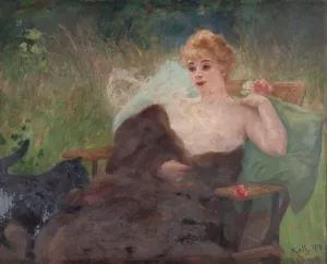 Portrait of Miss Amelie Dieterle, in 1913 Oil painting by Alfred Philippe Roll
