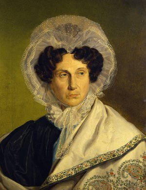Portait of the Artist's Mother by Alfred Rethel Oil Painting