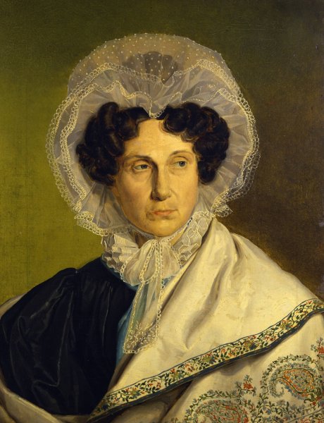 Portait of the Artist's Mother  by Alfred Rethel - Hand-Painted Oil Painting Reproduction