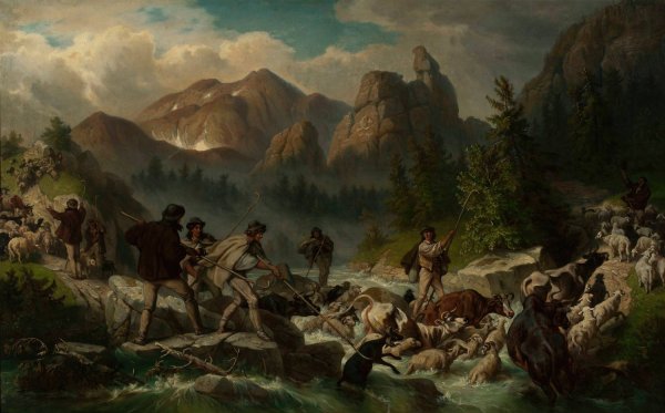 Motif from Koscieliska Valley  by Alfred Schouppe - Hand-Painted Oil Painting Reproduction