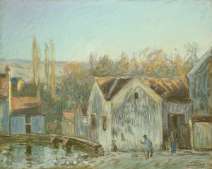 A Corner of Moret-sur-Loing by Alfred Sisley Oil Painting