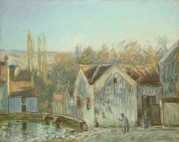 A Corner of Moret-sur-Loing  by Alfred Sisley - Hand-Painted Oil Painting Reproduction