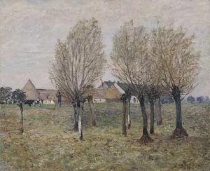 A Normandy Farm by Alfred Sisley Oil Painting