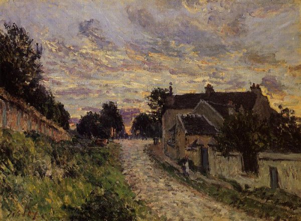 Main Product Photo of A Small Street in Louveciennes Painting by Alfred Sisley