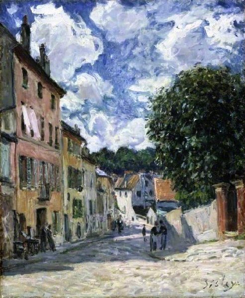 Main Product Photo of A Street, Possibly in Port-Marly Painting by Alfred Sisley