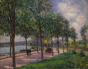 Alley of Chestnut Trees by Alfred Sisley - Oil Painting Reproduction