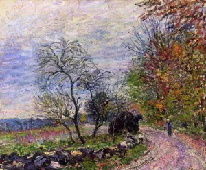 Along the Woods in Autumn Oil painting by Alfred Sisley