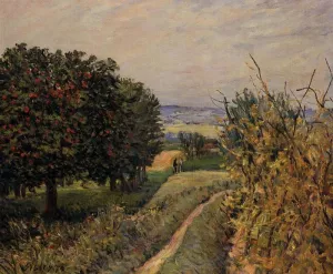 Among the Vines near Louveciennes by Alfred Sisley - Oil Painting Reproduction