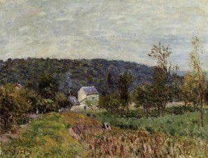An Autumn Evening Near Paris by Alfred Sisley Oil Painting