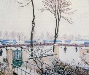Approach to the Railway Station by Alfred Sisley Oil Painting