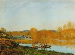 Autumn - Banks of the Seine Near Bougival by Alfred Sisley - Oil Painting Reproduction