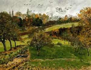 Autumn Landscape, Louveciennnes by Alfred Sisley - Oil Painting Reproduction