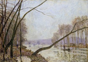 Bank of the Seine in Autumn by Alfred Sisley Oil Painting