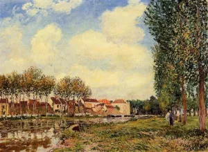 Banks of the Loing at Moret, Morning by Alfred Sisley - Oil Painting Reproduction