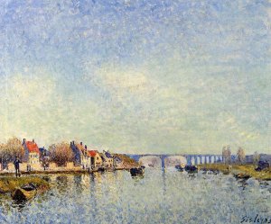 Banks of the Loing at Saint-Mammes by Alfred Sisley Oil Painting