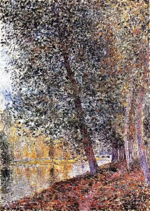 Banks of the Loing, Autumn painting by Alfred Sisley