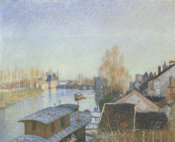 Main Product Photo of Banks of the Loing near Moret Painting by Alfred Sisley