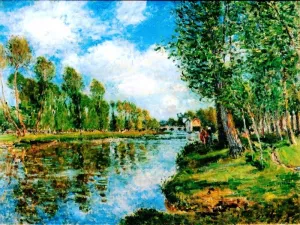 Banks of the Loing Oil painting by Alfred Sisley