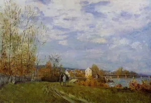 Banks of the Seine at Bougival by Alfred Sisley - Oil Painting Reproduction