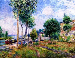 Between Moret and Saint-Mammes by Alfred Sisley Oil Painting