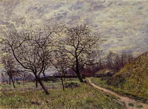 Between Veneux and By - December Morning Oil painting by Alfred Sisley