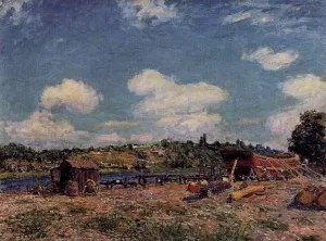 Boatyard at Saint-Mammes by Alfred Sisley - Oil Painting Reproduction