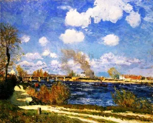 Bougival Oil painting by Alfred Sisley