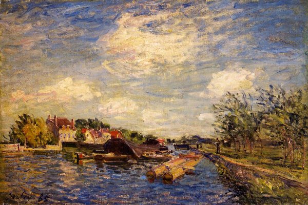 Main Product Photo of By the Loing Painting by Alfred Sisley